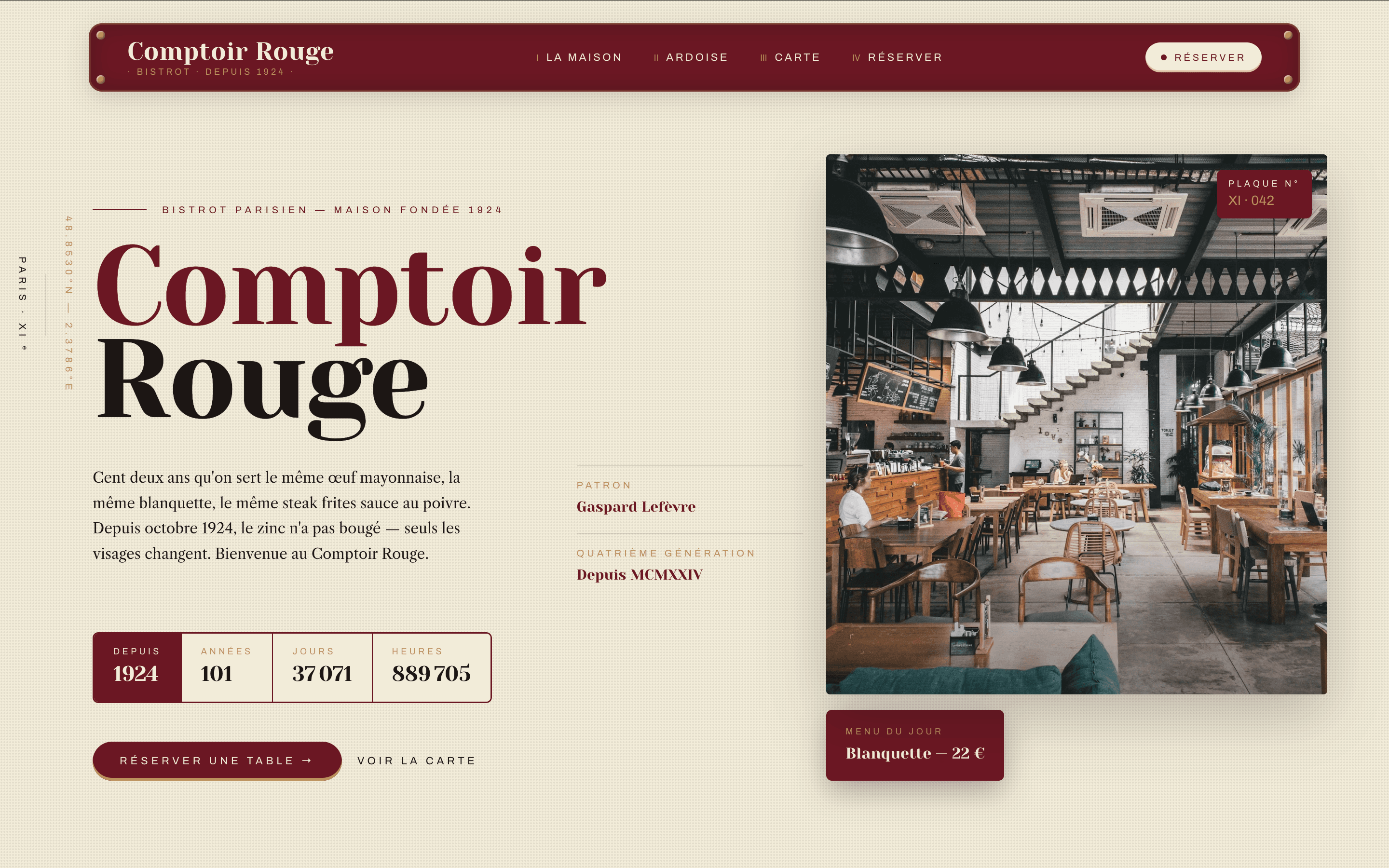Site web Comptoir Rouge